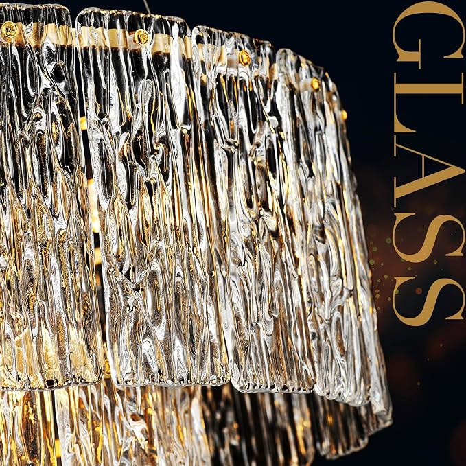 24 Inch Modern Gold Crystal 8-Light Drum Chandelier