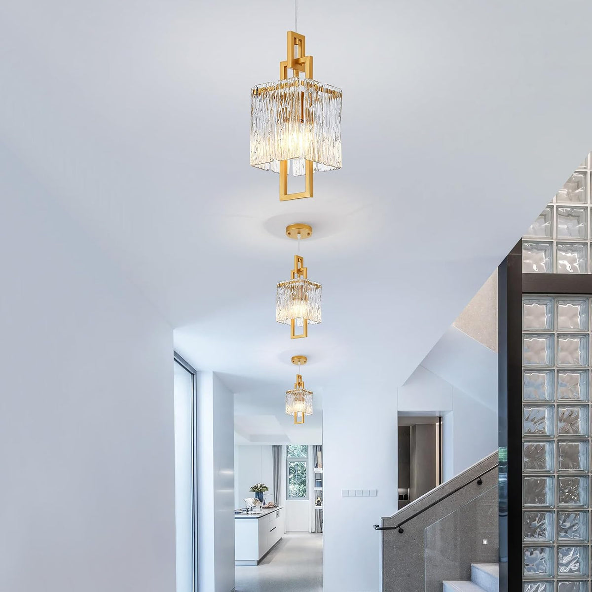 5.9 Inch Modern Gold Crystal 1-Light Mini Pendant Chandelier