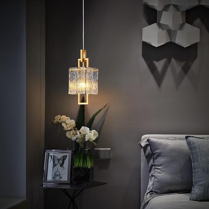 5.9 Inch Modern Gold Crystal 1-Light Mini Pendant Chandelier