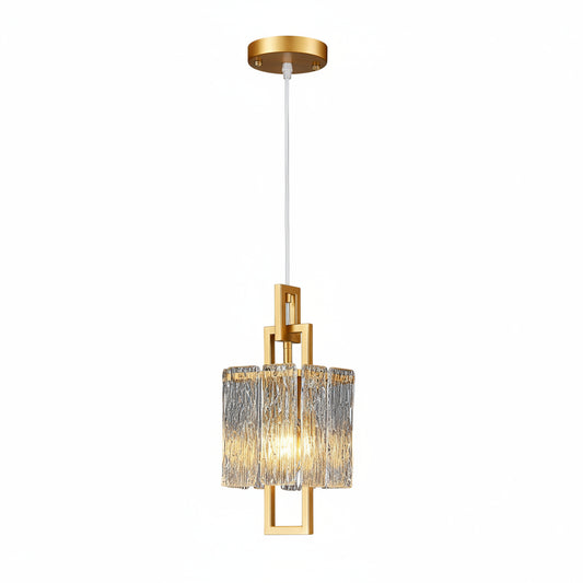 5.9 Inch Modern Gold Crystal 1-Light Mini Pendant Chandelier